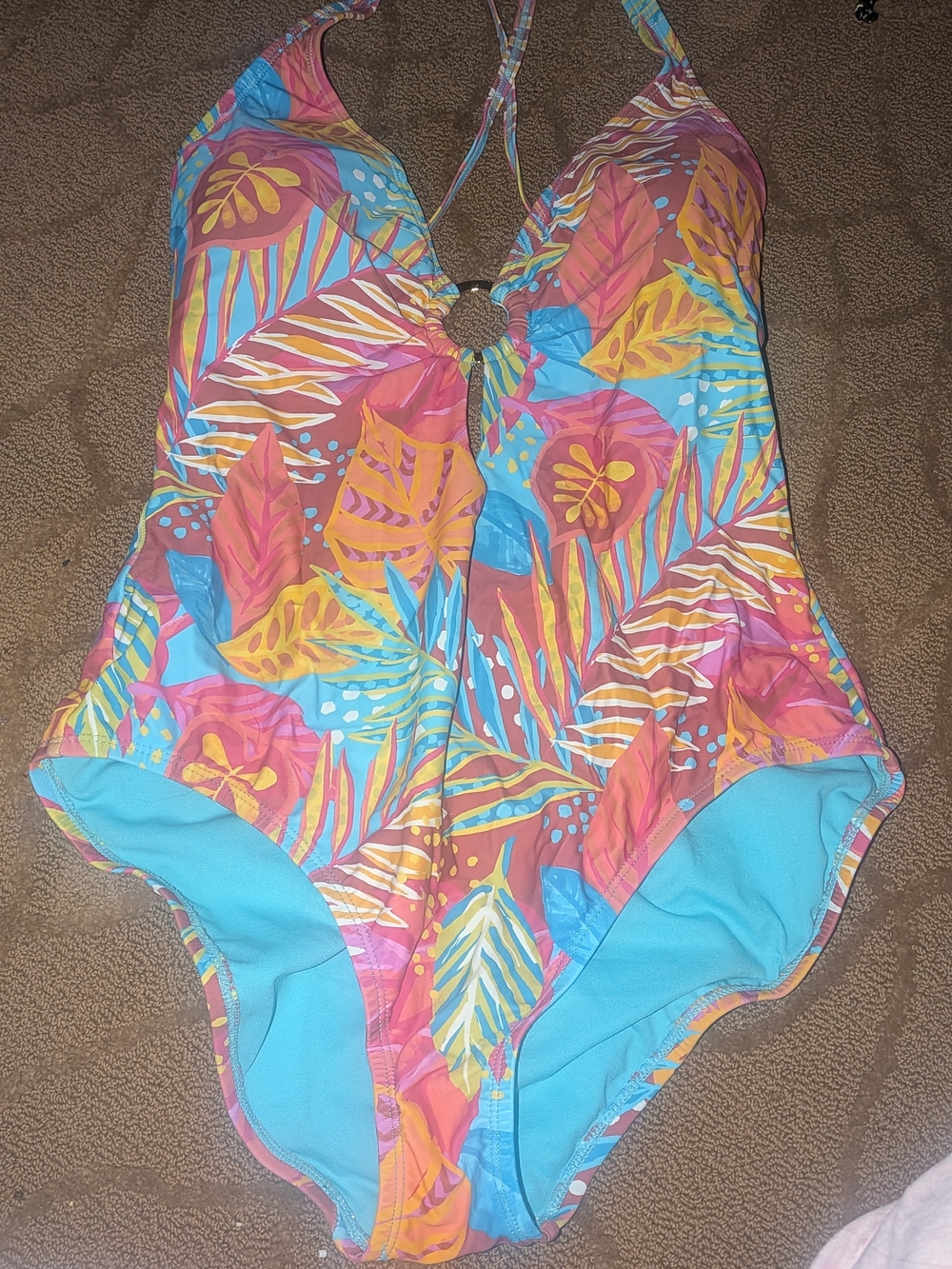 Bleu Rod Beattie GORGEOUS 1 PC One-Piece Swimsuit  LUXURY FLATTERING WOMENS 14